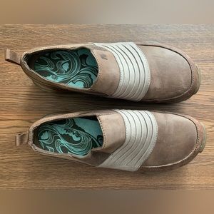 Teva leather slip ons. Like new. Size 7